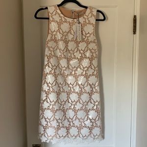 Alice + Olivia Clyde crochet sheath dress